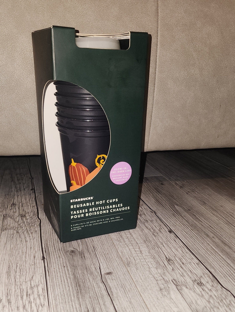 Starbucks Reusable Hot Cups - Black (Pumpkin Design) Brand New In Box